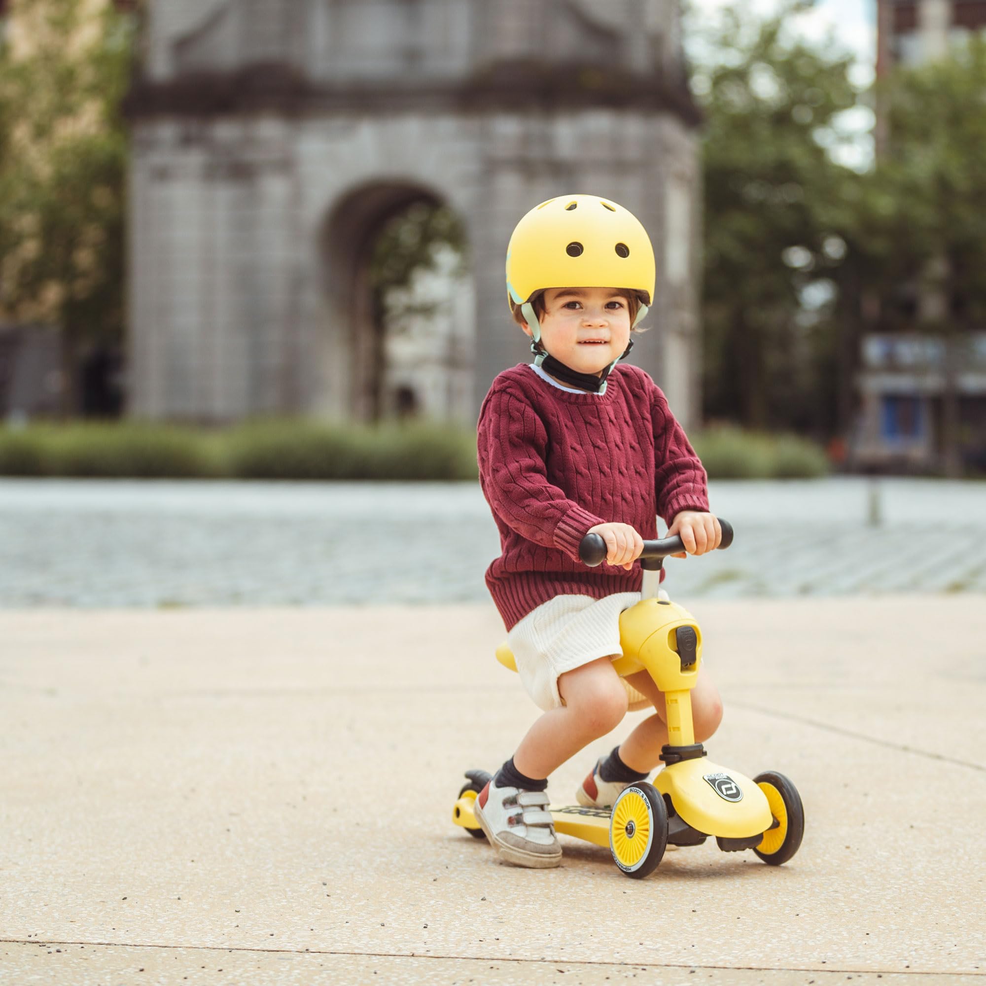 Scoot & Ride 2-in-1 Ride-On & Stand Kids Scooter for Toddlers Ages 1-5 | Highwaykick 1 Lemon | Outdoor Play, Park Adventures & Learning Balance for Preschoolers