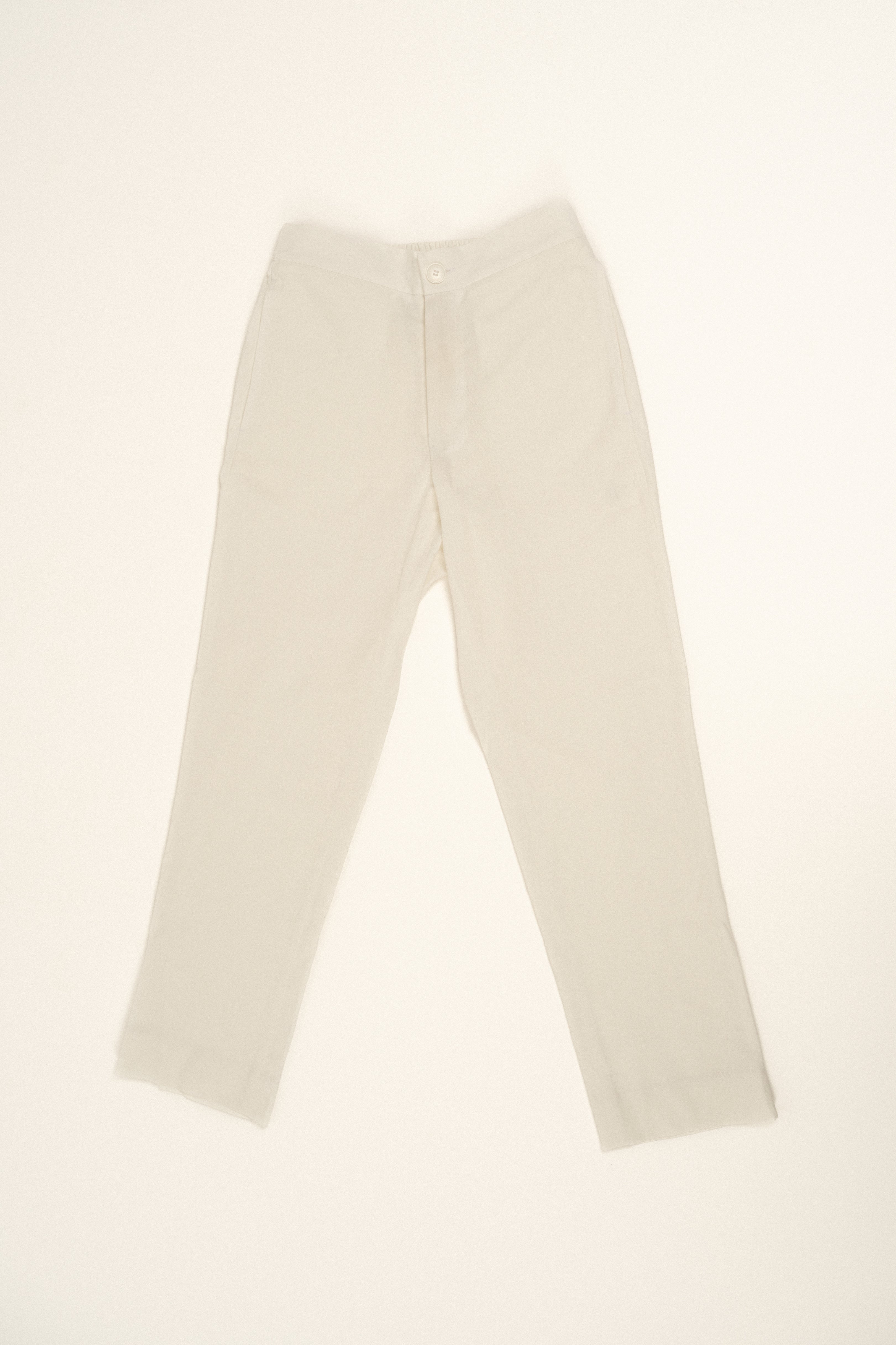 Milos Ivory Linen Pants for Women - Comfortable High-Waisted Summer Trousers with Pockets | Perfect for Beach, Vacation & Casual Outfits