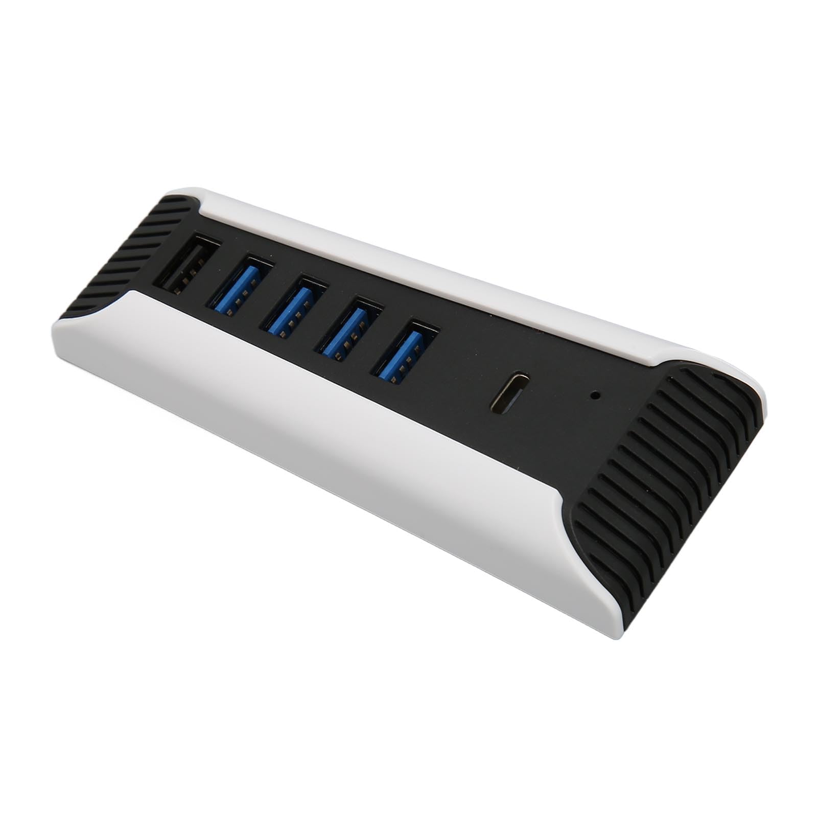 PS5 USB Hub 5-Port High-Speed Expansion Hub with 4 USB 2.0 Ports & 1 USB-C Port - Compatible with Keyboard, Mouse, Controller Chargers & External Drives - Plug & Play for Gaming Setup & Home Office