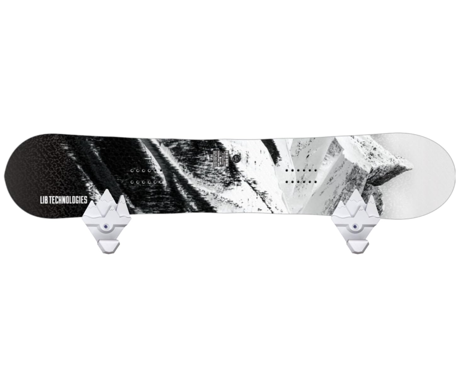 Universal Snowboard Wall Mount with Hooks - Space Saving Snowboard Rack & Wall Art in White - Perfect for Home, Garage, or Ski Resort Storage