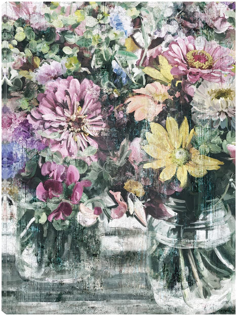 Hand-Painted Garden Harvest Fine Art Canvas Wall Decor - Ready to Hang 35x46 Inch - Perfect for Living Room, Bedroom, Office & More - Nature Inspired Home Decor for Modern Interiors