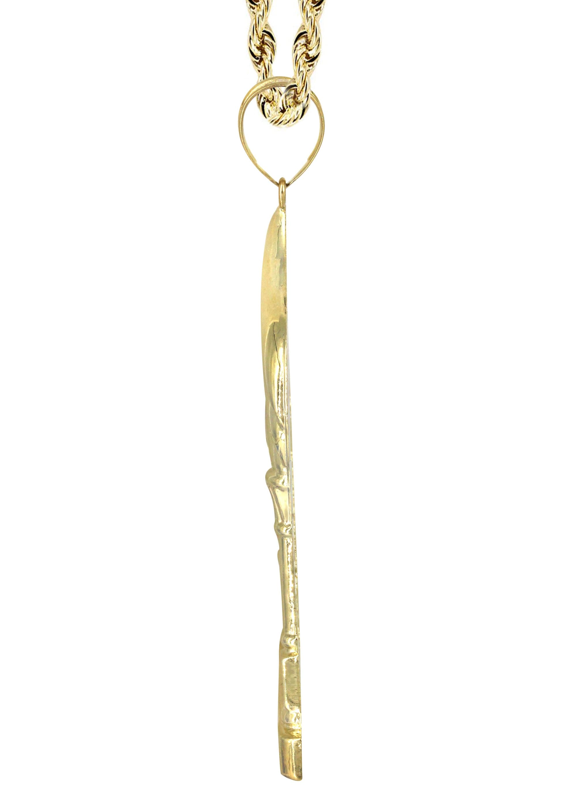 10K Yellow Gold Saint Lazaro Necklace for Women - 19 Grams Fine Jewelry - Perfect for Gifts, Weddings & Special Occasions