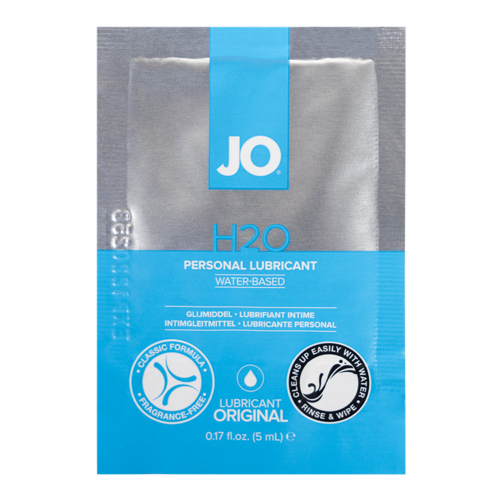 JO H2O Original Water-Based Personal Lubricant - 5ml Single-Use Sachet Pack | Long-Lasting, Hypoallergenic, pH Balanced | Perfect for Intimate Moments, Massage & Sensual Play