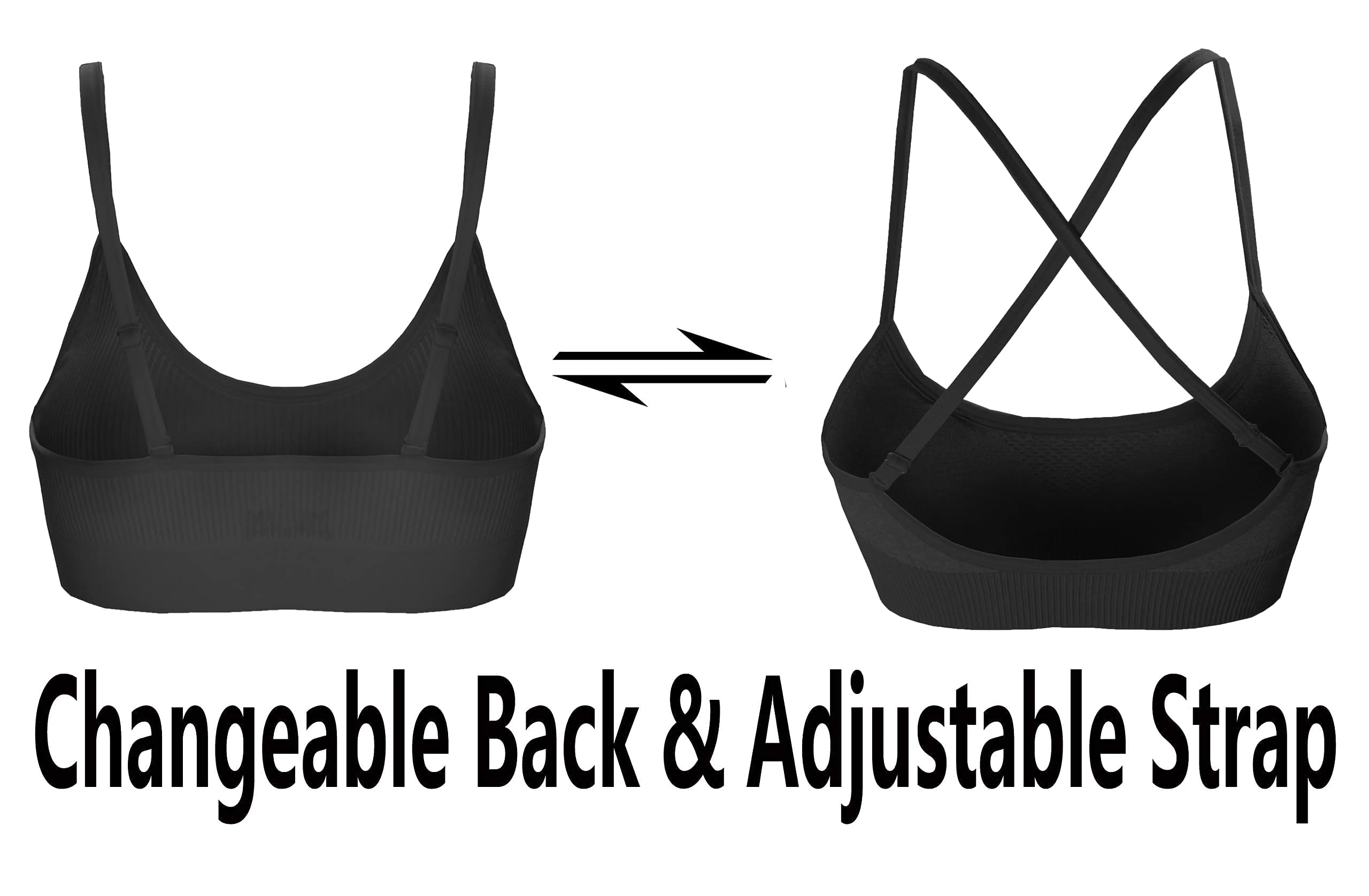 AKAMC Women's Cross Back Sports Bra - Adjustable Straps, Padded Support for Yoga, Workout & Fitness - Perfect for Gym, Running & High-Intensity Training