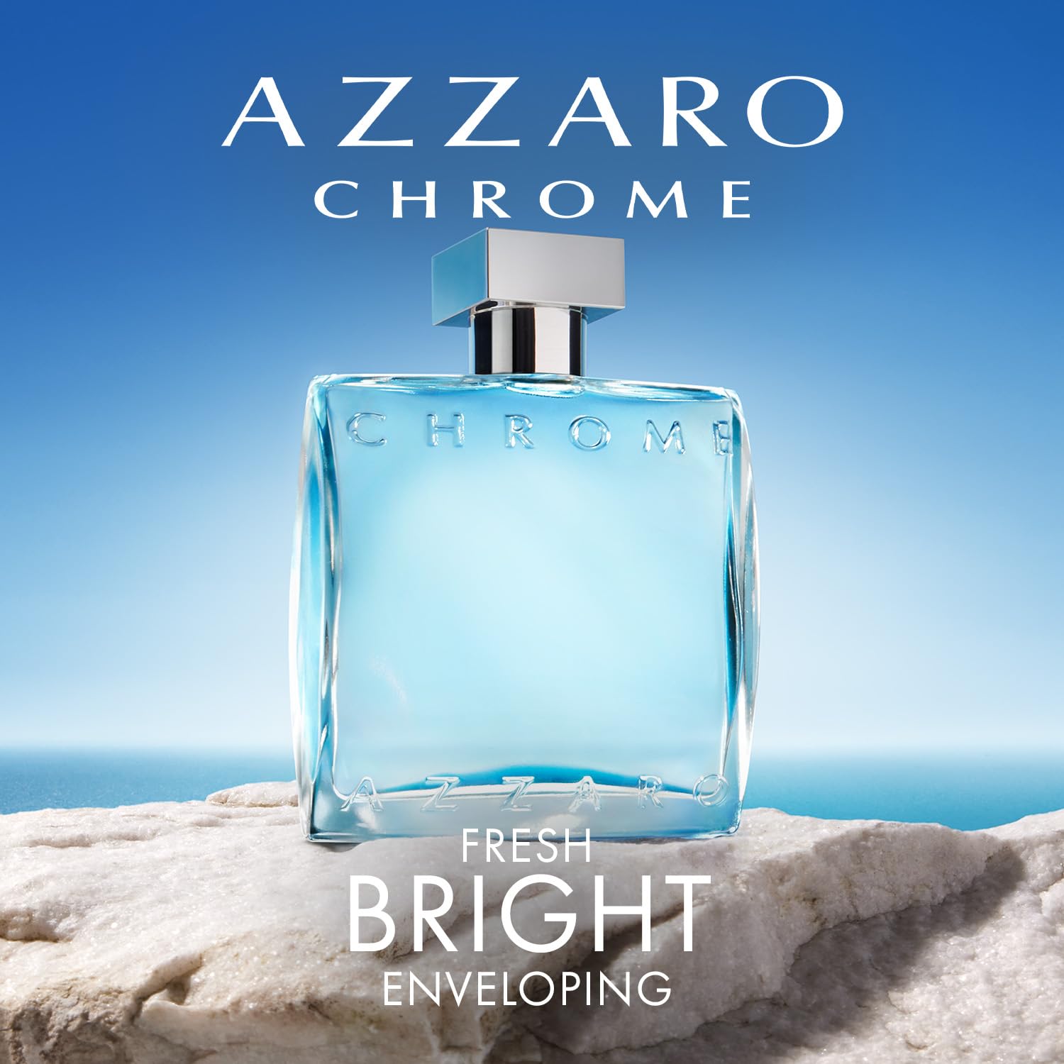 Azzaro Chrome Eau de Toilette for Men - Fresh Aquatic Cologne with Citrus, Woody & Musky Notes - Bergamot Scent - Luxury Perfume for Everyday Wear & Summer Beach Days - Perfect for Office, Date Night & Outdoor Activities