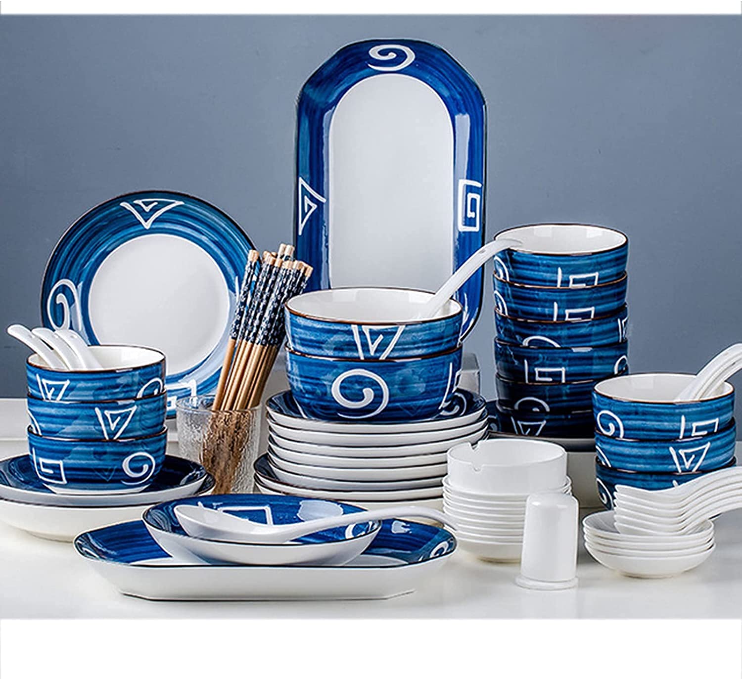 Luxury Japanese Ceramic Dinnerware Set for 8-12 - Perfect for Fine Dining & Entertaining
