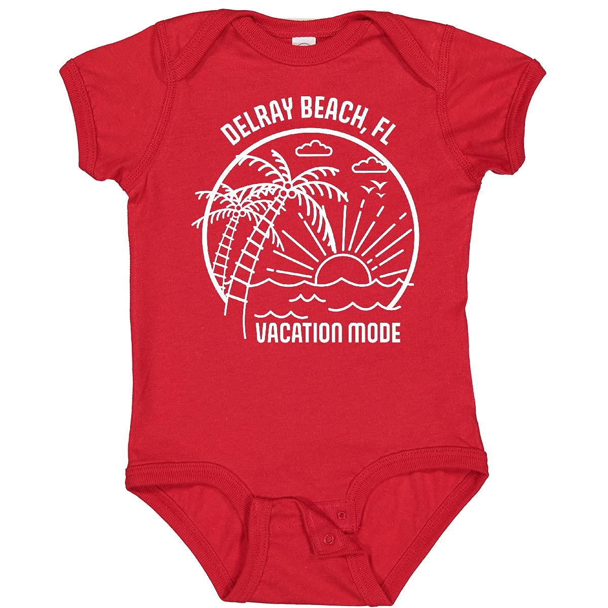 Inktastic Summer Vacation Mode Delray Beach Florida Baby Bodysuit - Cute Florida-Themed Outfit for Infants & Toddlers - Perfect for Beach Trips, Family Vacations & Photo Shoots