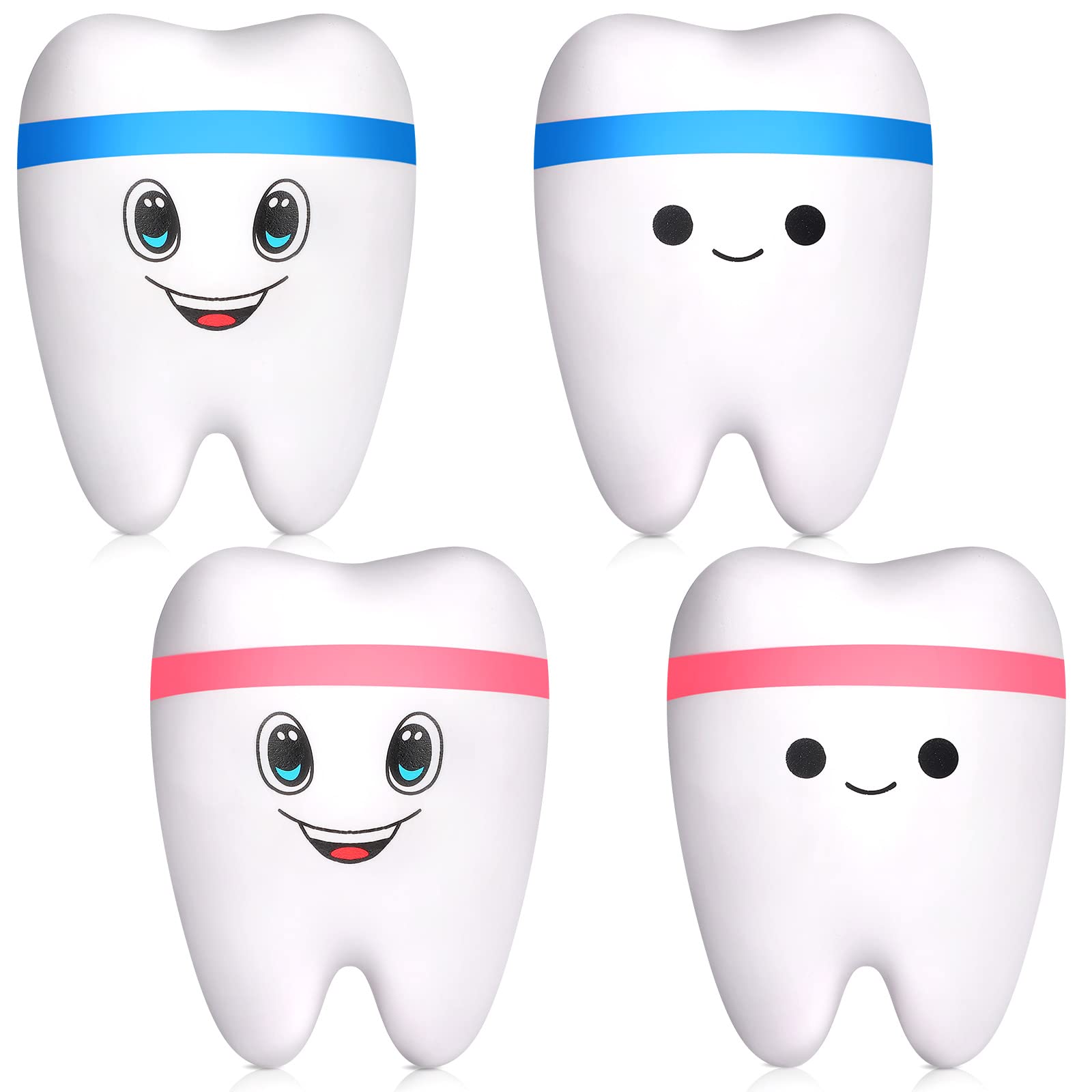 **Jerify 4-Pack Jumbo Slow-Rising Fake Teeth Toy for Stress Relief – Cute Dental Ball Chew Toy, Fun Gag Gift for Dentists & Adults – Perfect for Office, Party & Anxiety Relief**