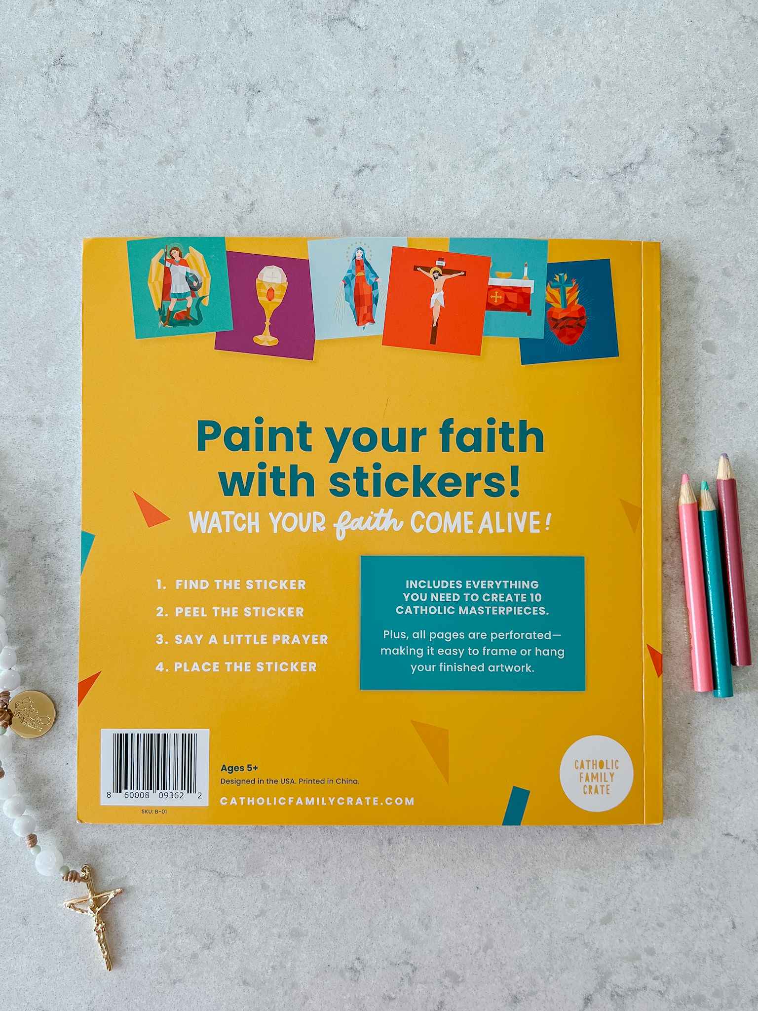 Pray By Sticker Activity Book for Kids - Bible Story Stickers & Coloring Pages - Perfect for Sunday School, Homeschooling & Christian Family Activities