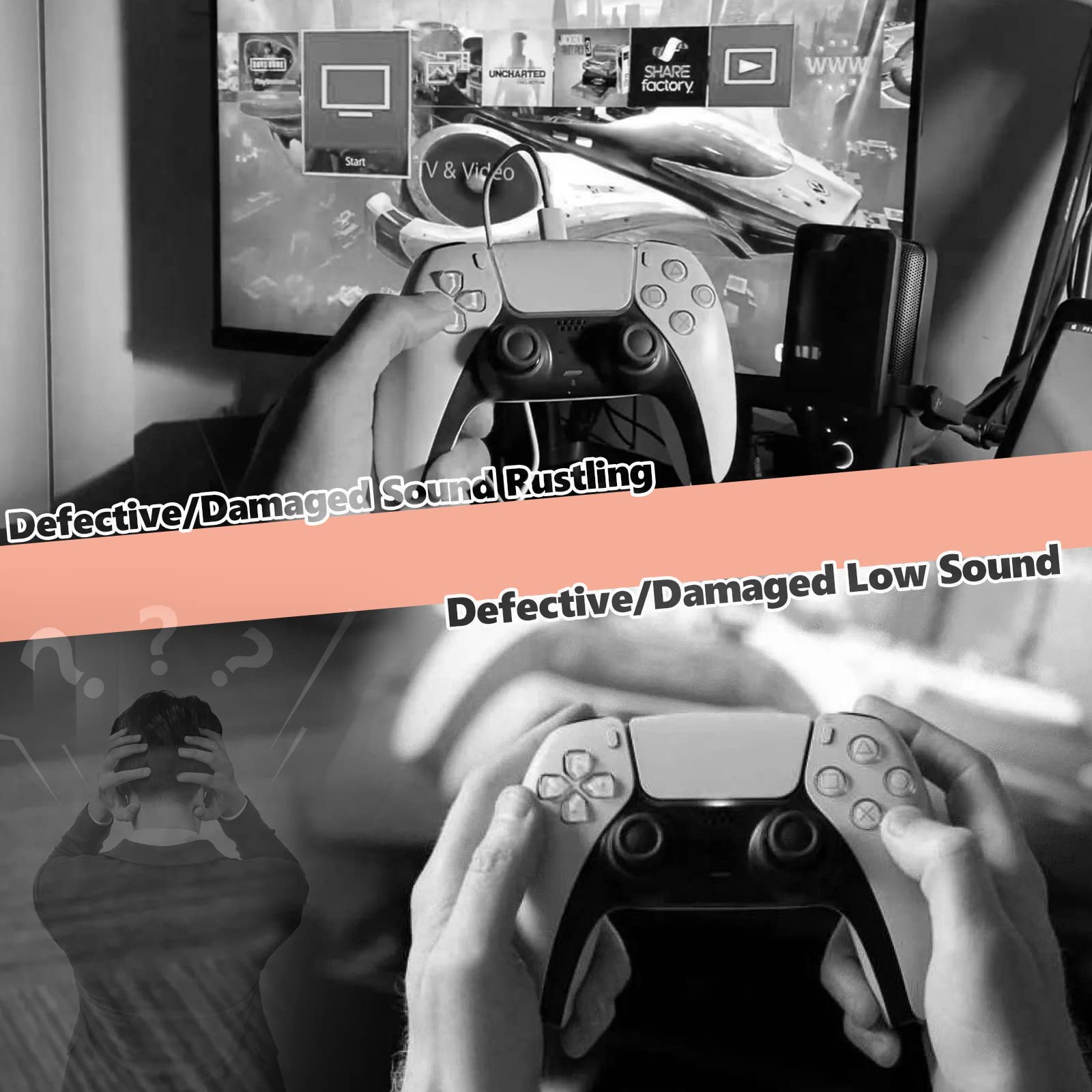 RongZy Flexible Microphone Cable for PS5 Controller - Replacement Speaker Cable for Sony PS5 BDM-020/BDM-030 (Left & Right) - Repair Part for Gaming Headsets & Audio Accessories - Perfect for PS5 Controller Repairs & DIY Fixes