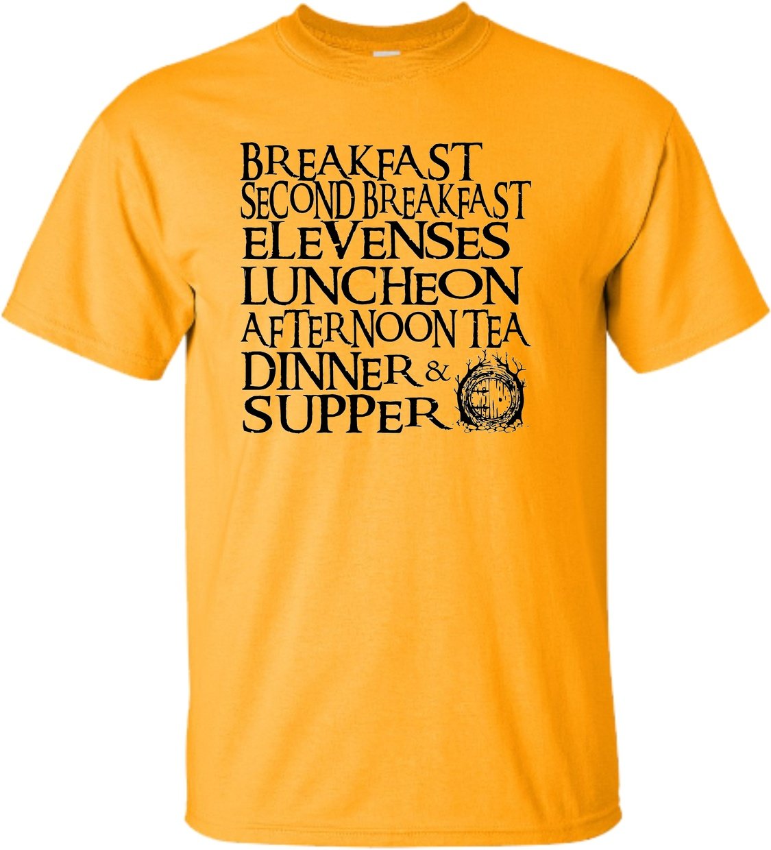 Go All Out Adult The Seven Daily Meals Graphic T-Shirt - Funny Food Lover Tee for Men & Women - Perfect for Casual Wear, Gifts & Foodie Events