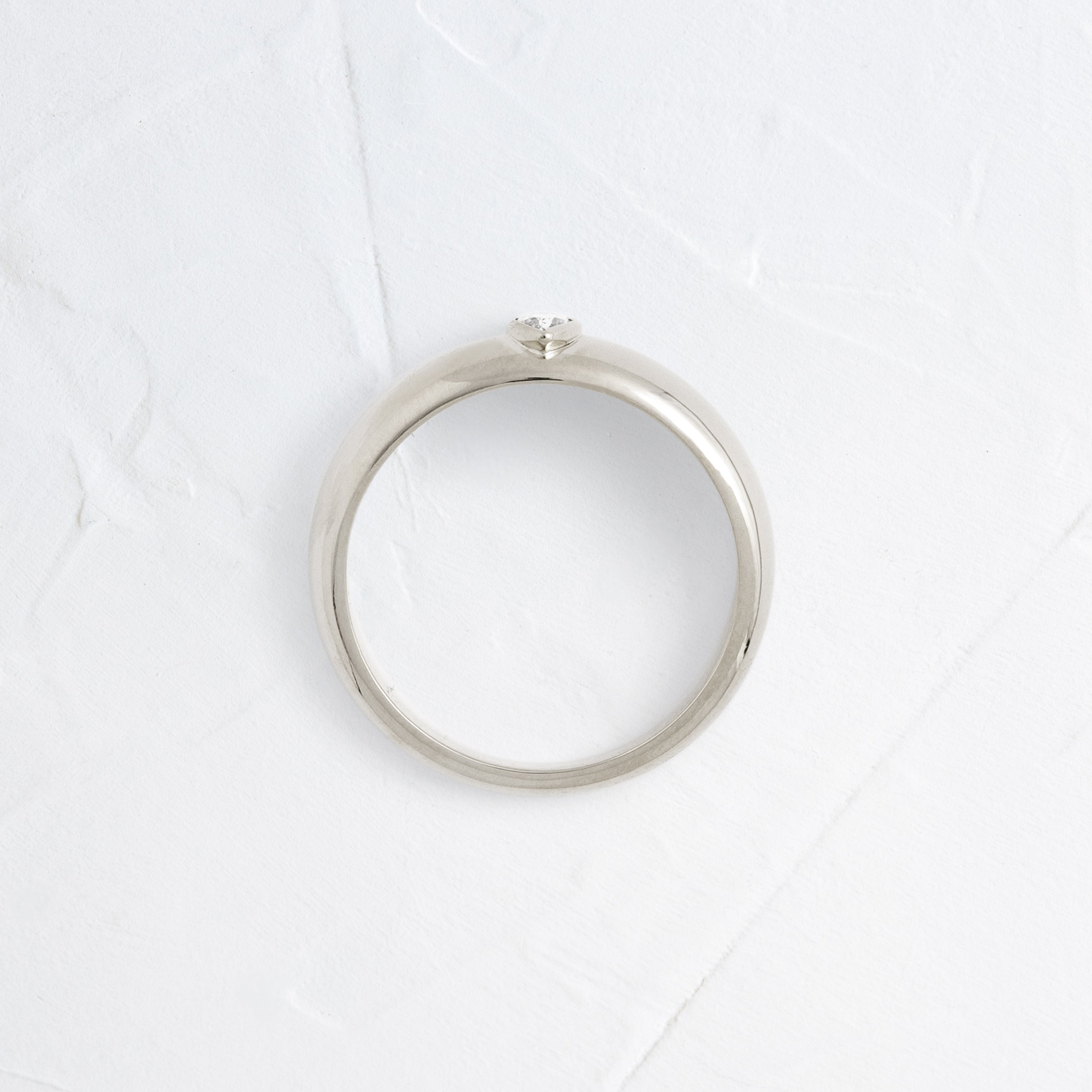 Elegant Bezel Solitaire Cigar Band Ring with Marquise Cut White Sapphire - Perfect for Engagement, Wedding & Anniversary Gifts