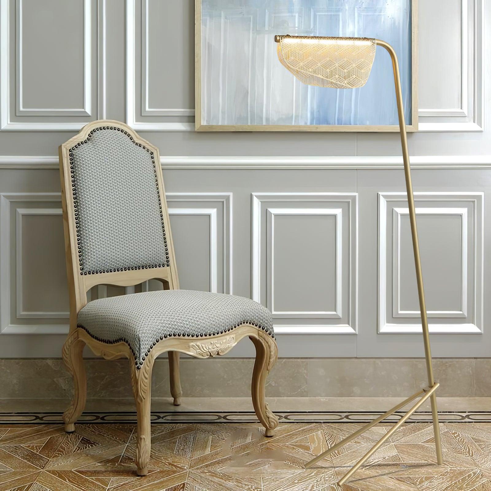 Modern Mediterranean Floor Lamp - Adjustable Height, Rustic Wood & Woven Rattan Design for Living Room, Bedroom, or Office - Perfect Ambient Lighting for Cozy Nights & Relaxing Spaces