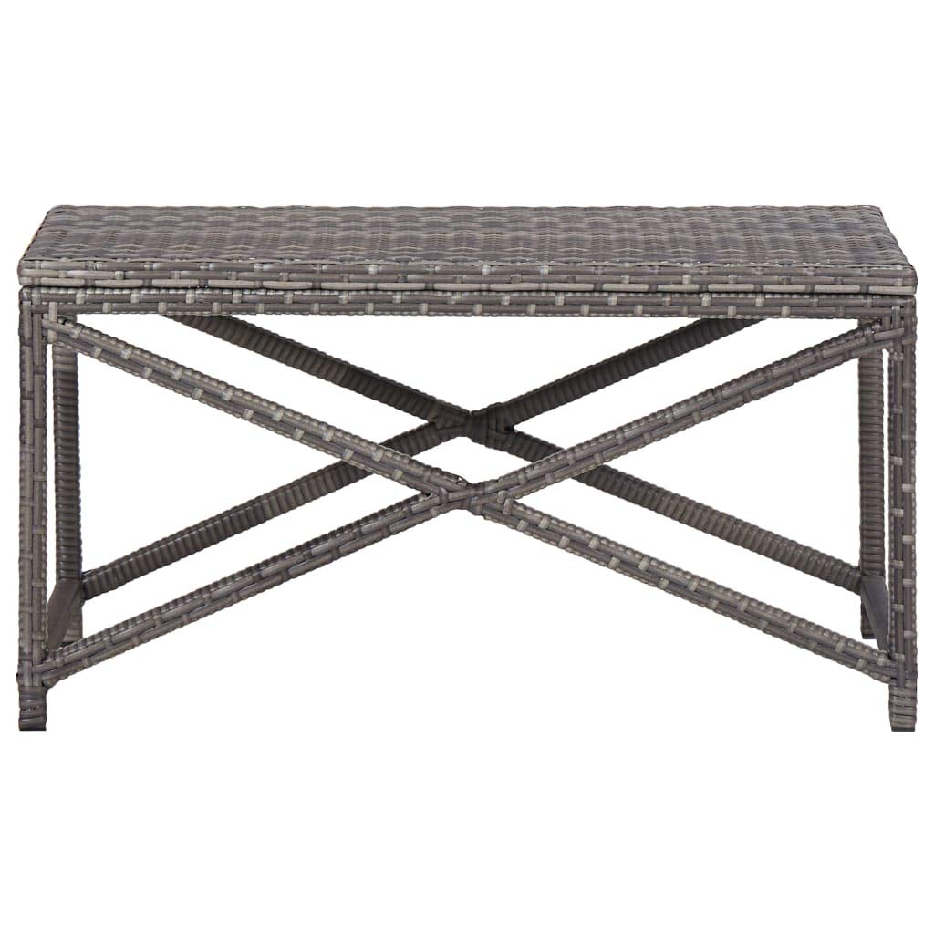 vidaXL Patio Bench - Gray Poly Rattan Outdoor Seat with Powder-Coated Steel Frame, Water-Resistant & Easy to Assemble - Perfect for Patio, Garden, Poolside, and Backyard Relaxation