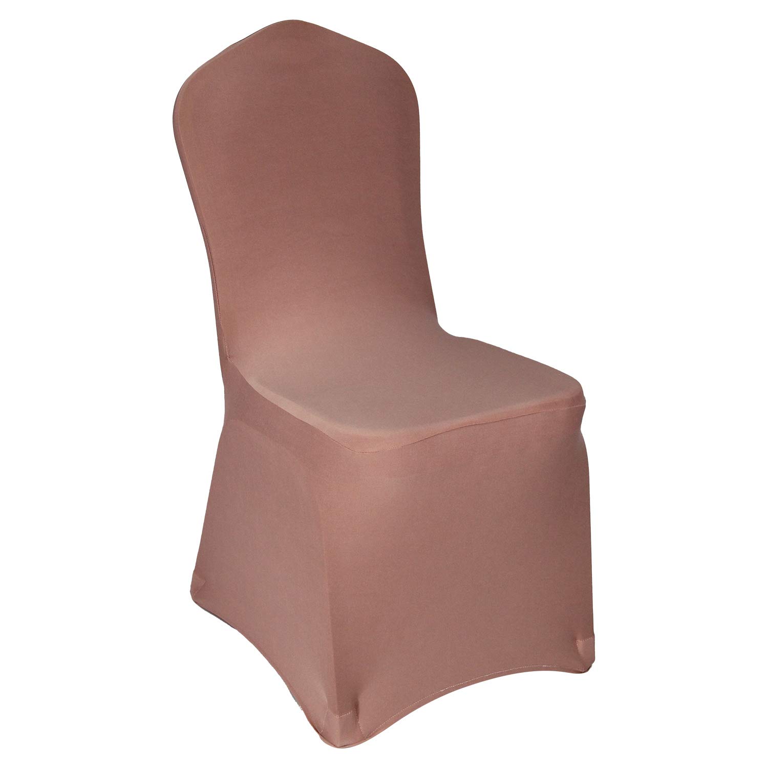 WELMATCH Rose Gold Spandex Chair Covers - 50 Pack Stretch Elastic Universal Chair Slipcovers for Wedding, Banquet, Party & Dining Room Decor - Perfect for Events & Home Decor (Rose Gold, 50 Count)