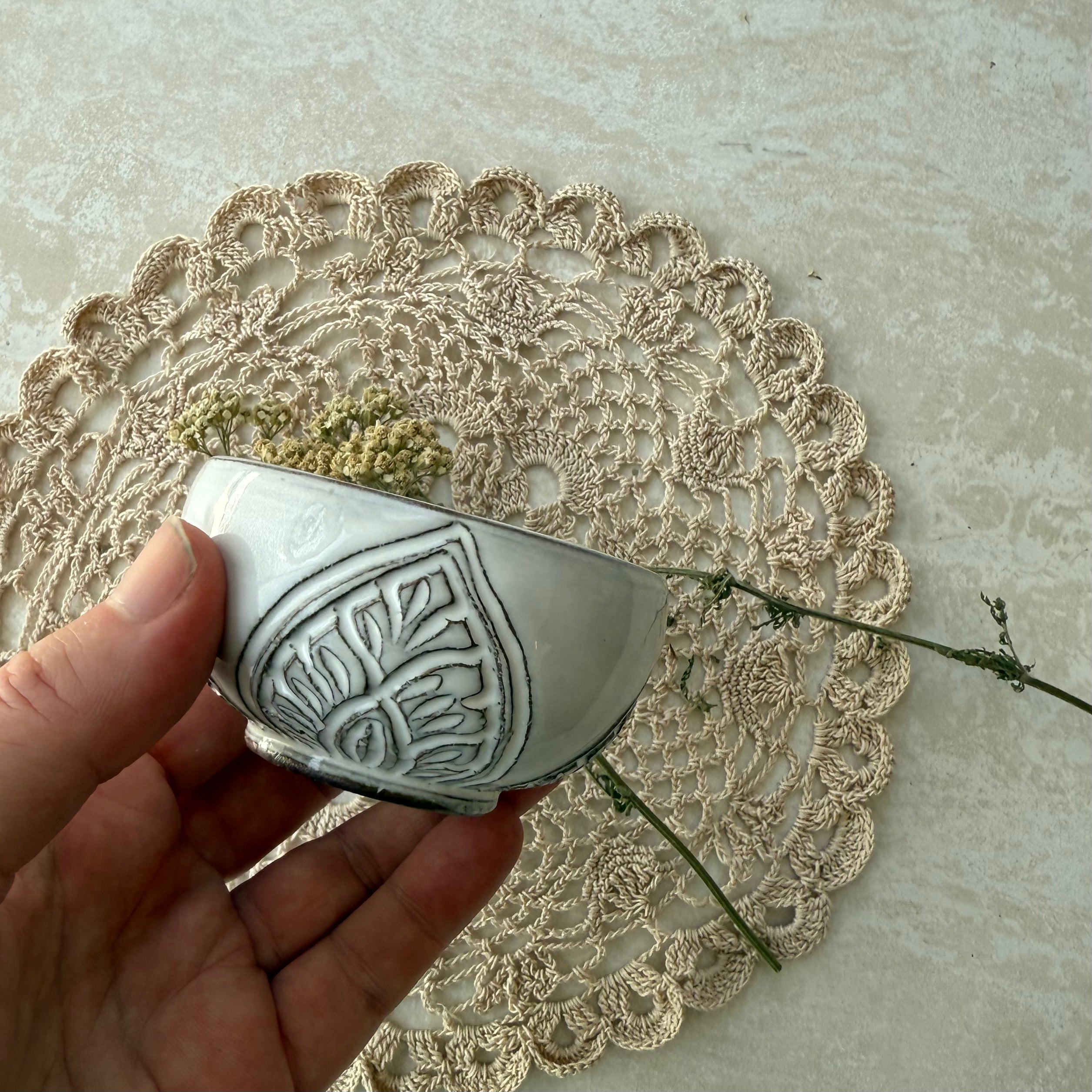 Handmade Ceramic Ritual Bowl for Meditation, Yoga & Home Decor - Premium Quality Ceramic Bowl for Incense, Crystals & Spiritual Practices