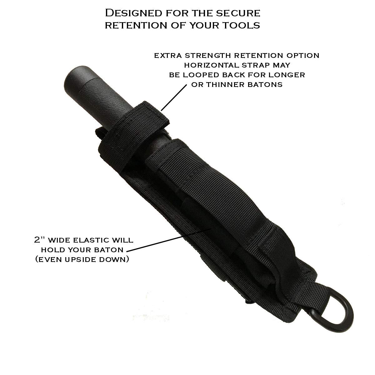 Tactical MOLLE Baton Holder Pouch - Compatible with Expandable Batons & Flashlights - Perfect for Police Duty, Security Work, and Outdoor Adventures