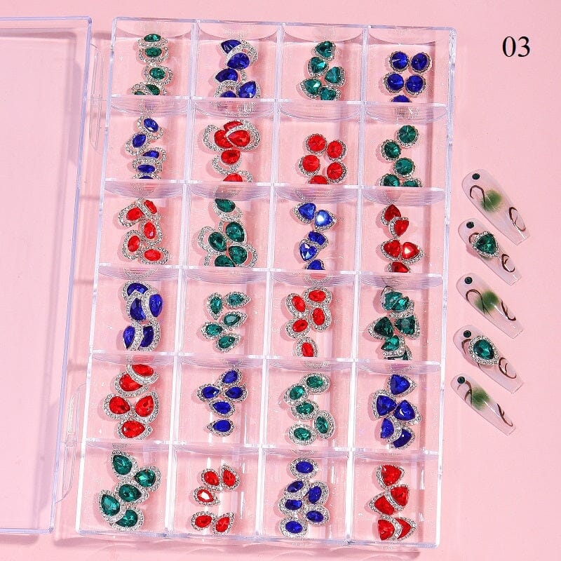 3D Crystal Charm Jewelry - 24 Grid Display Box for Necklaces, Bracelets & Earrings | Perfect for Gift Giving, Travel & Organizing Accessories