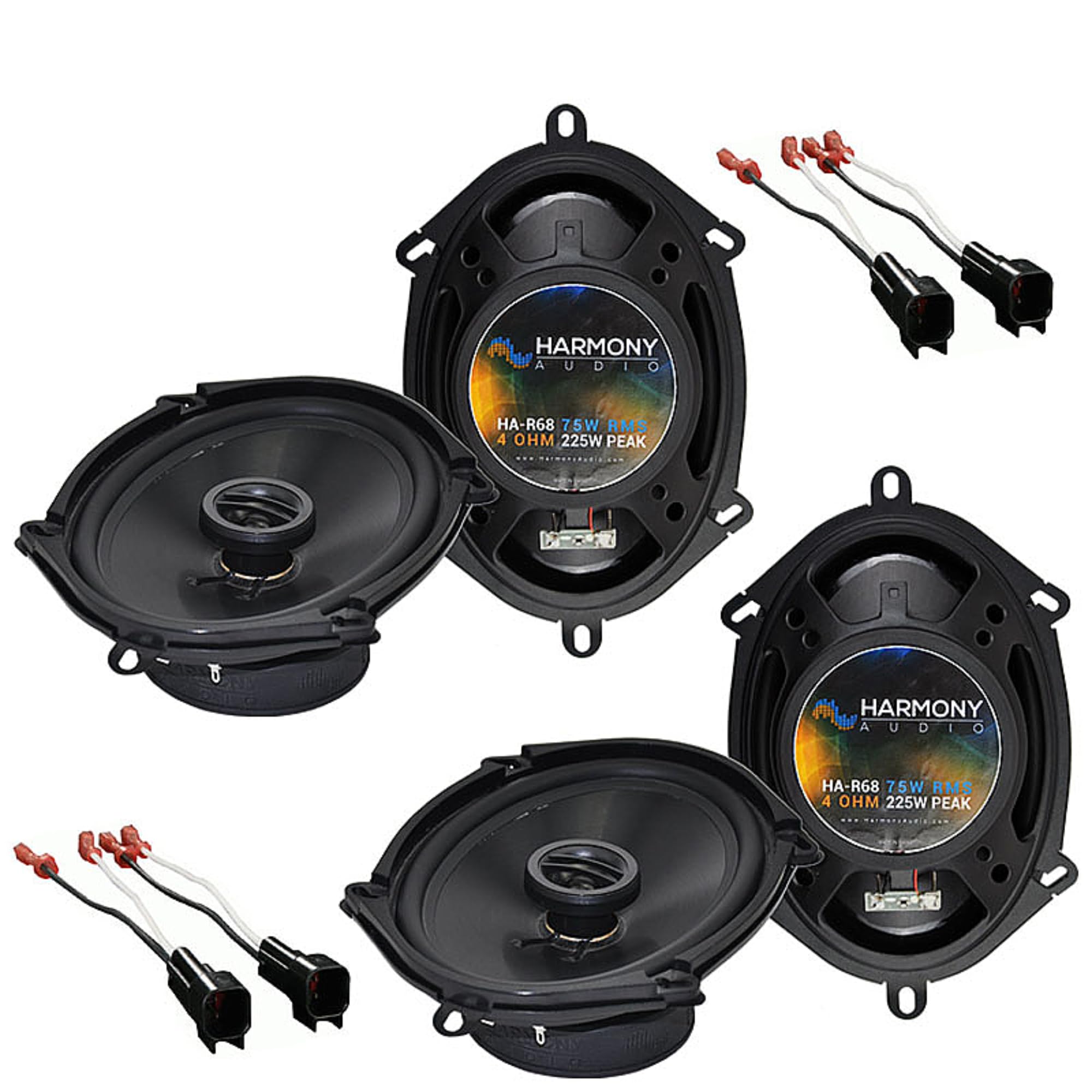 2004-2008 Ford F-150 5x7 6x8 Factory Speaker Replacement Upgrade Kit - Harmony Audio HA-R68 225W Speakers with HA-725600 Harness | Perfect for Truck Audio System Enhancement & Car Stereo Upgrade