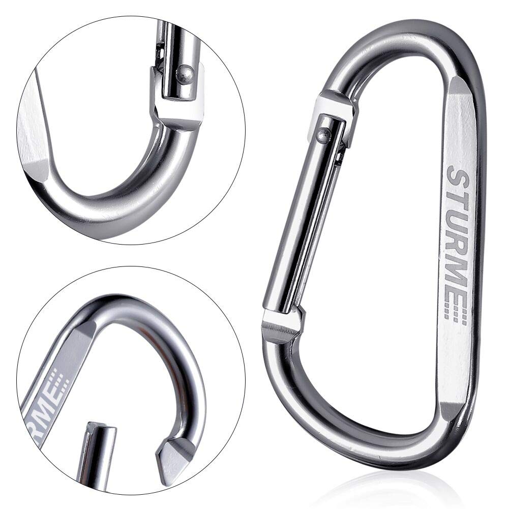 STURME 12-Pack 3 Inch Small Carabiner Clips - Heavy Duty Keychain Hooks for Outdoor Gear, Backpacks, Keys & Pet Leashes - Durable Aluminum Carabiners for Camping, Hiking & Everyday Use