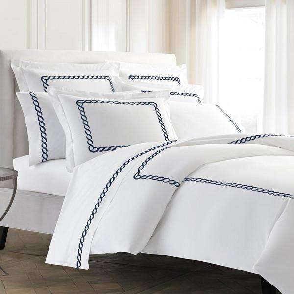 Premium Pisano Eucalyptus Percale Embroidered Pillow Shams Set - Breathable & Hypoallergenic Bedding for Side Sleepers - Perfect for Master Bedroom, Guest Room & Luxury Hotels