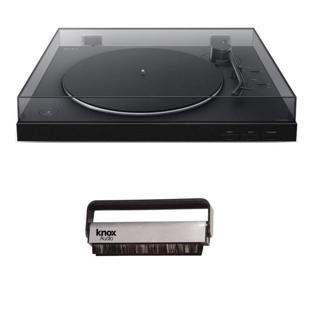 Sony PS-LX310BT Wireless Bluetooth Turntable with Built-in Phono Preamp - Vinyl Record Player Bundle with Carbon Fiber Anti-Static Brush (2 Items) - Perfect for Home Entertainment & Vinyl Collection Setup