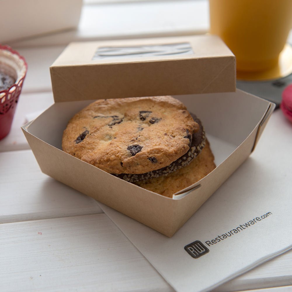 Sturdy 34oz Kraft Dessert Boxes with Window - Baking & Gifting for Cafes