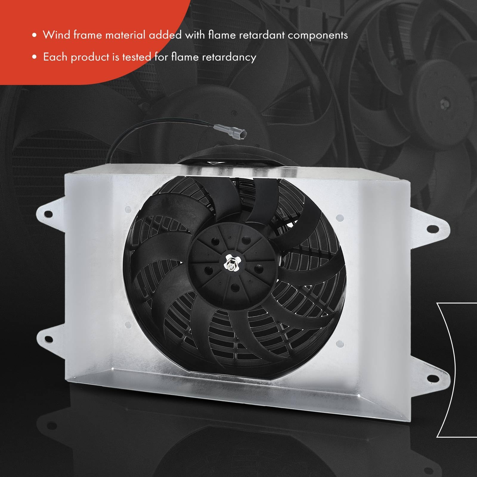 Premium Engine Radiator Cooling Fan Assembly Compatible with Yamaha Viking 700 (2014-2020) & Viking VI (2015-2019) - Direct Replacement for OEM# 1XDE24050000 - Perfect for Off-Road ATV Cooling System Maintenance & Repair