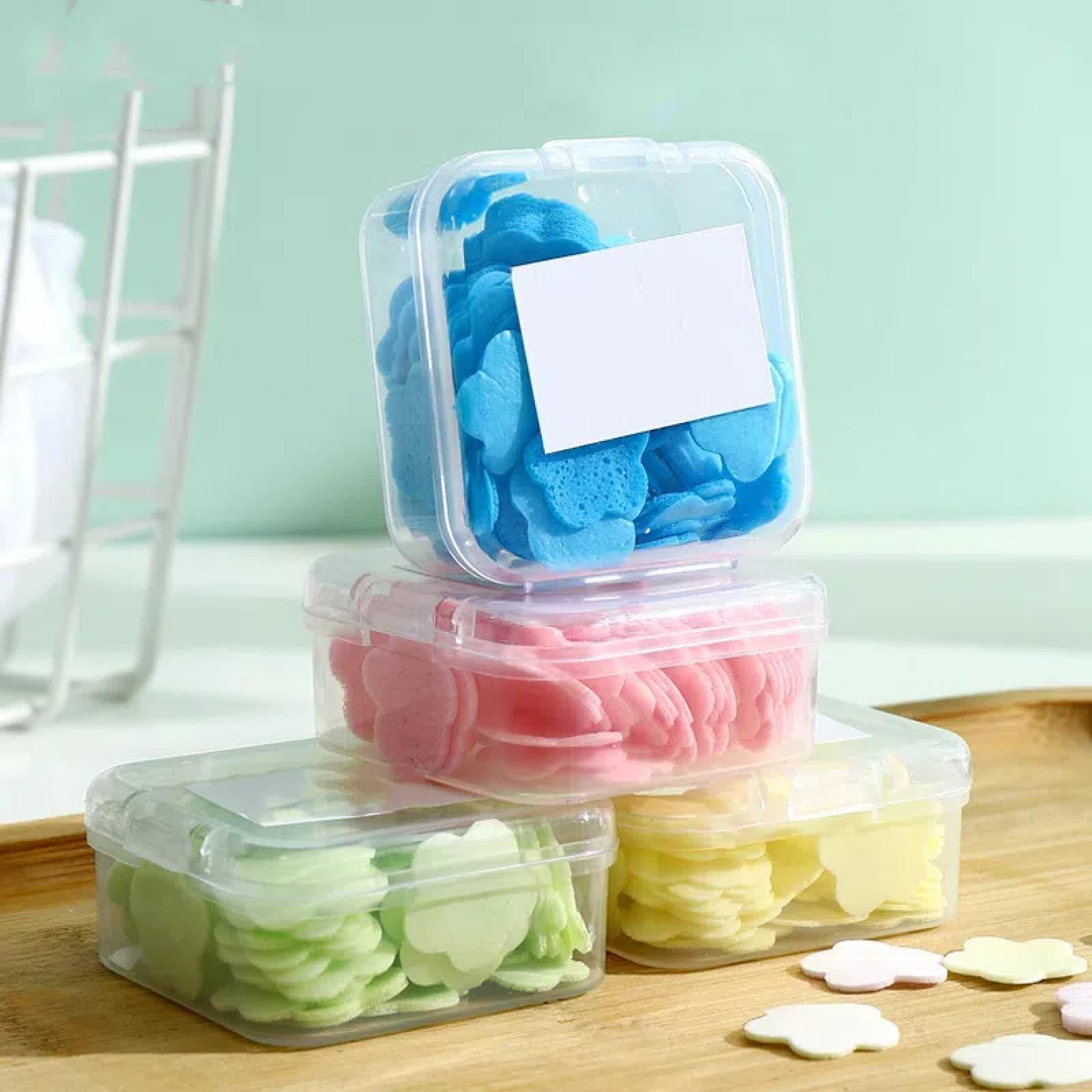 Eco-Friendly Portable Soap Flakes for Hand Washing - Travel & Camping Soap Slices in Petal-Shaped Box - Perfect for Outdoor Adventures, Hiking, and Emergency Kits