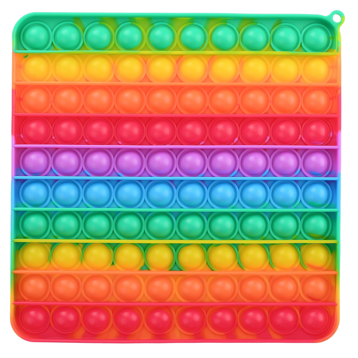 Large 7.87 Inch Pop Fidget Sensory Toy - 100 Bubble Push Popper for Stress Relief & Anxiety, Rainbow Silicone Sensory Tool for Kids & Adults | Perfect for ADHD, Autism, Office & Classroom Focus