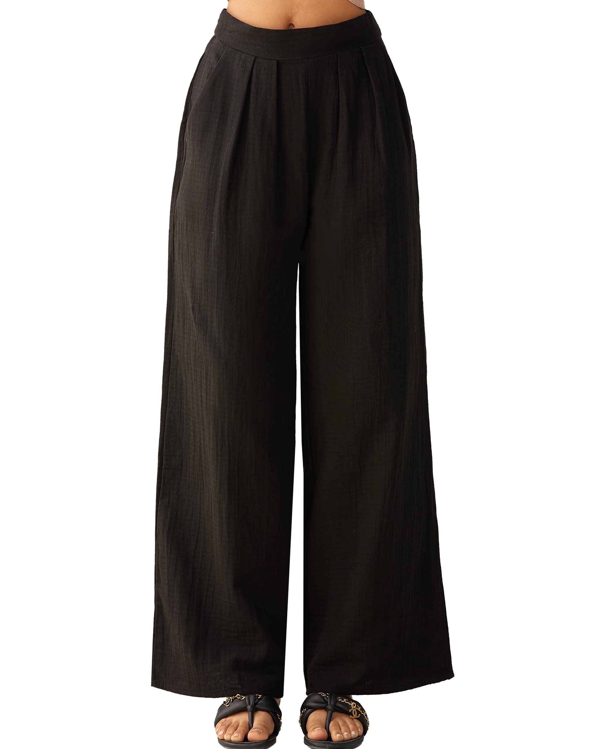 Noflik Women's High Waisted Wide Leg Palazzo Pants - Business Casual Work Pants with Pockets - Perfect for Office, Meetings & Professional Events
