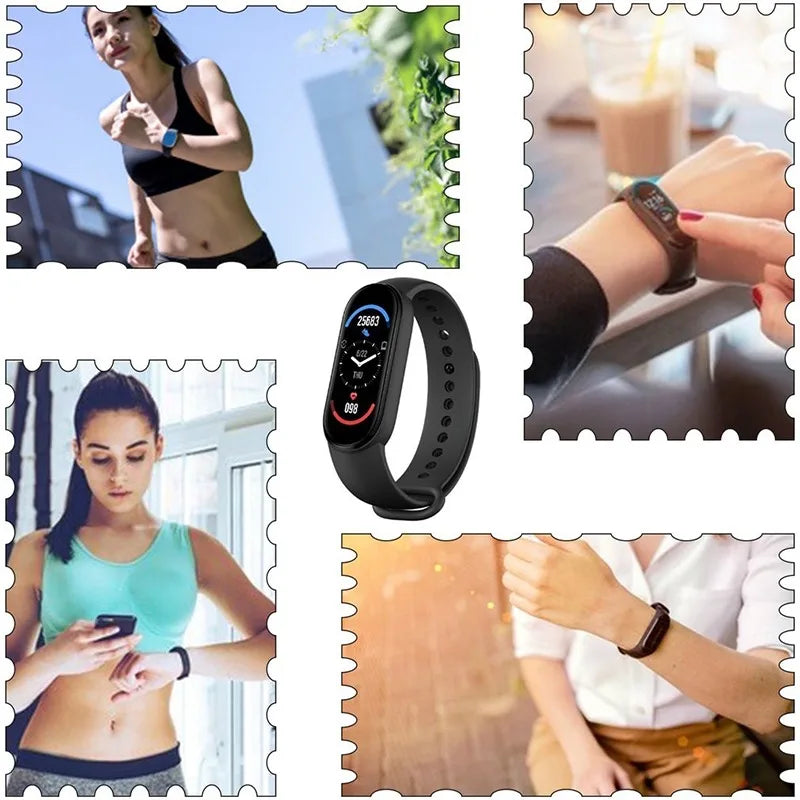 M6 Sport Smartwatch - Fitness Tracker with Heart Rate Monitor, Sleep Tracking, Music Playback & Waterproof Design for Running, Swimming & Outdoor Activities