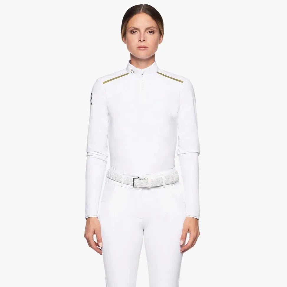 Cavalleria Toscana Women's REVO Premier Tech Wool Show Shirt - Breathable Equestrian Riding Shirt for Horseback Riding & Dressage Competitions