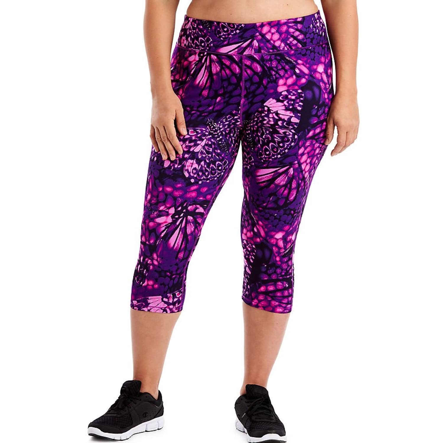 JUST MY SIZE Women's Plus Size Active Stretch Capri Pants - Comfortable Workout & Yoga Leggings for Curvy Women - Perfect for Gym, Running & Lounge Wear