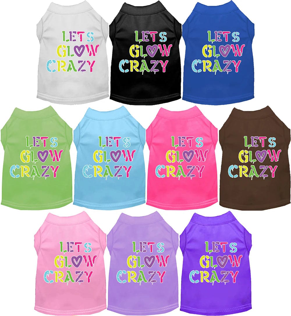 Let's Glow Crazy Neon Shirt - UV Reactive Party T-Shirt for Rave, Festival & Nightclub - Glow in The Dark Fashion Top for Women & Men
