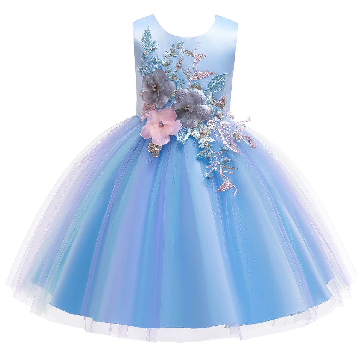**Flower Girl Dresses for Kids - Elegant Baby Princess Wedding & Birthday Party Tutu Dress (Sleeveless, Pageant Ready) - Perfect for Weddings, Pageants & Special Occasions**