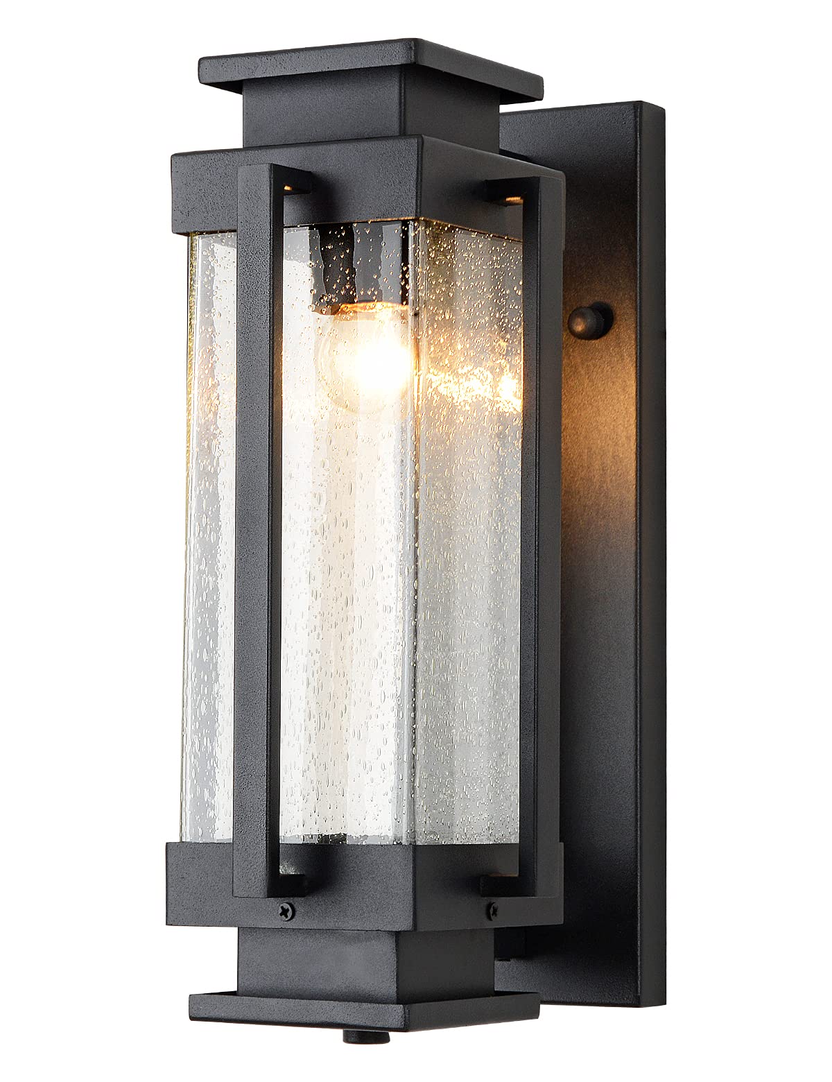 Dusk to Dawn Outdoor Wall Lanterns - Large Waterproof Exterior Porch Lights with Seeded Glass, IP65 Rated for House, Garage, Front Porch & Patio - Perfect for Nighttime Safety and Elegant Outdoor Lighting