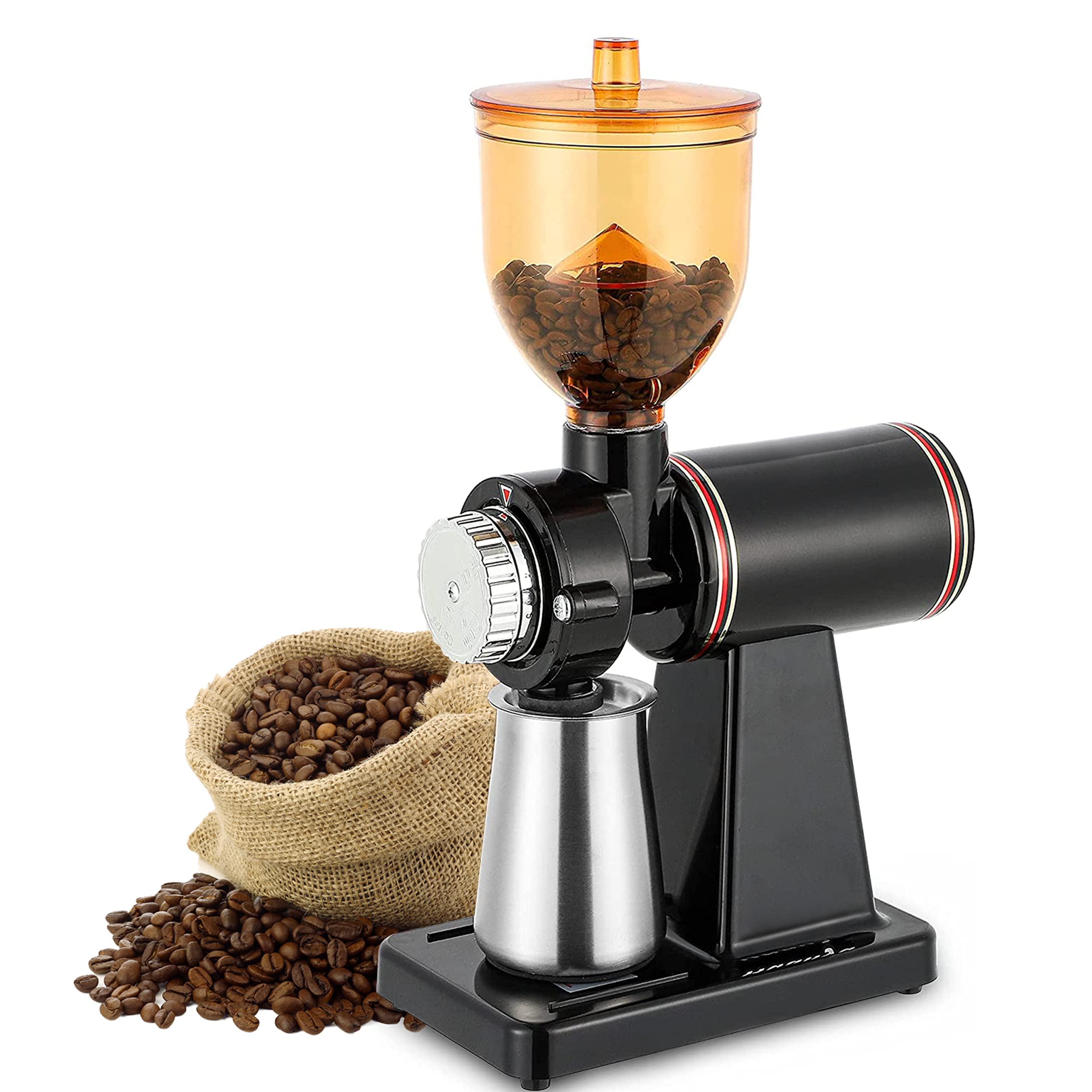 Premium RRH Electric Burr Coffee Grinder - Professional Automatic Coffee Bean Mill with 250g Capacity, Perfect for Espresso, French Press & Cold Brew at Home or Office (RRH-CG-BLK-A)