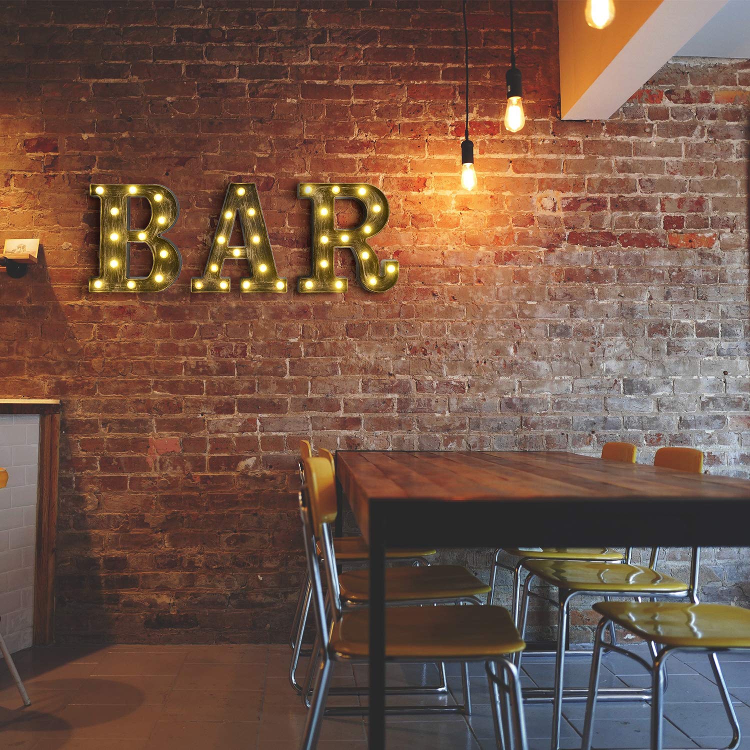 Rdutuok LED Marquee Letter Lights - Customizable BAR Sign with Remote Control for Home, Pub, Wedding & Party Decor | Dimmable Alphabet Lighting for Wall & Tabletop Displays