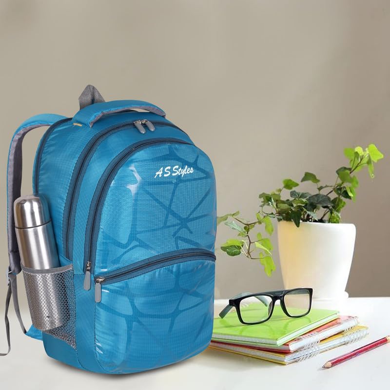 AS STYLES Waterproof Polyester Backpack for Laptop - Lightweight & Durable Travel Bag for Men, Women, Teens - Perfect for School, College, Office & Outdoor Activities