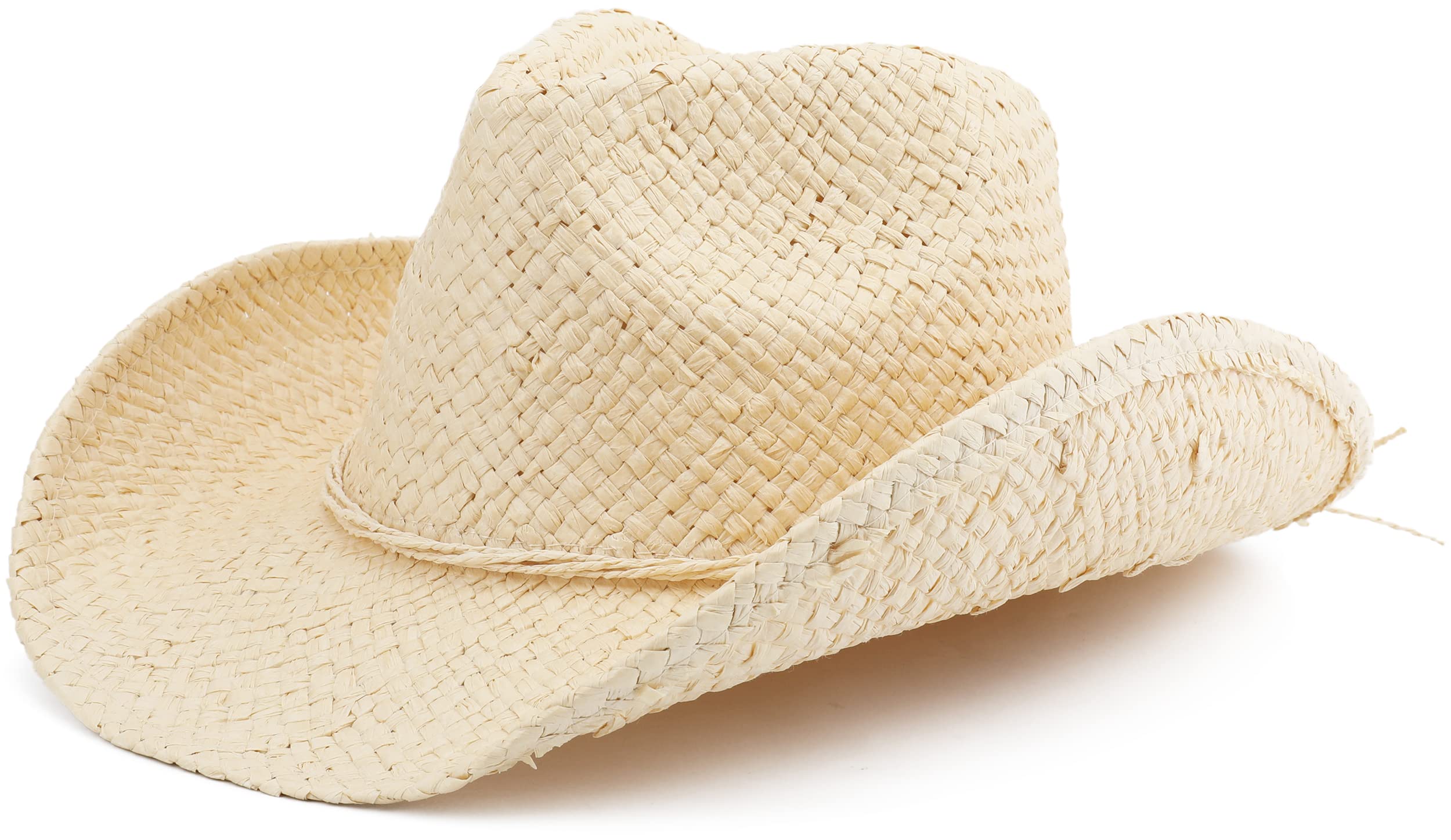 Stylish Cowboy Hat for Women & Men - Western Sun Straw Cowgirl Hat in Multiple Colors - Perfect for Rodeo, Country Music Festivals & Outdoor Adventures