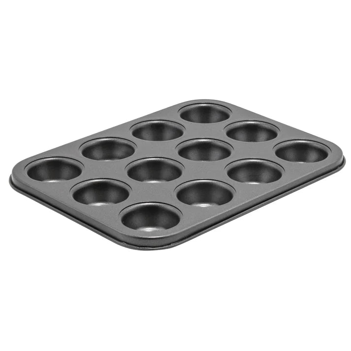 Non-Stick Mini Muffin Pan - 12 Cup Baking Sheet for Cupcakes & Muffins | Perfect for Parties, Breakfast & Holiday Baking | Winco CMF-12M