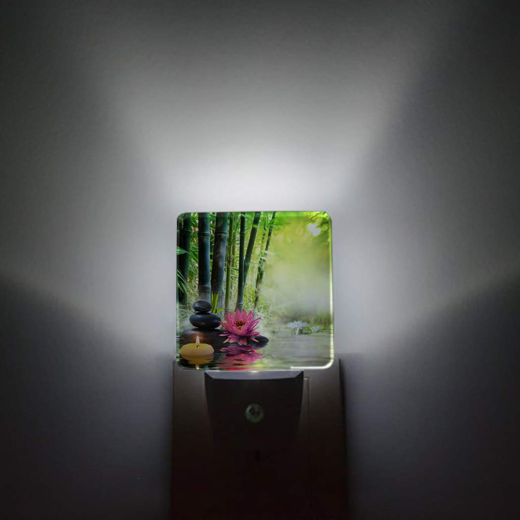 LED Night Light with Auto Sensor - Zen Garden Decor for Bedroom & Bathroom