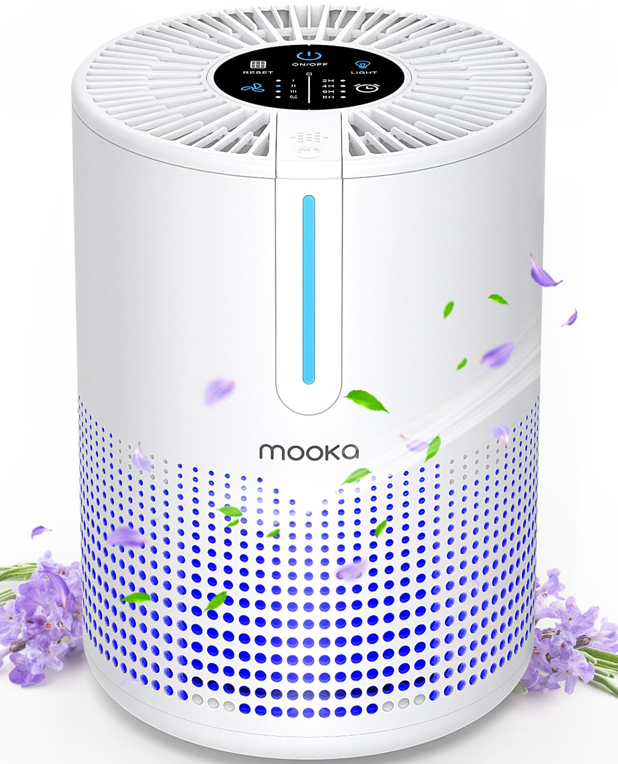 MOOKA M01 H13 True HEPA Air Purifier for Bedroom & Home up to 430 Sq.Ft - Portable USB Air Cleaner with Fragrance Sponge for Smoke, Pollen, Pet Dander, Dust & Odors - Compact Desktop Purifier for Car, RV & Office Use