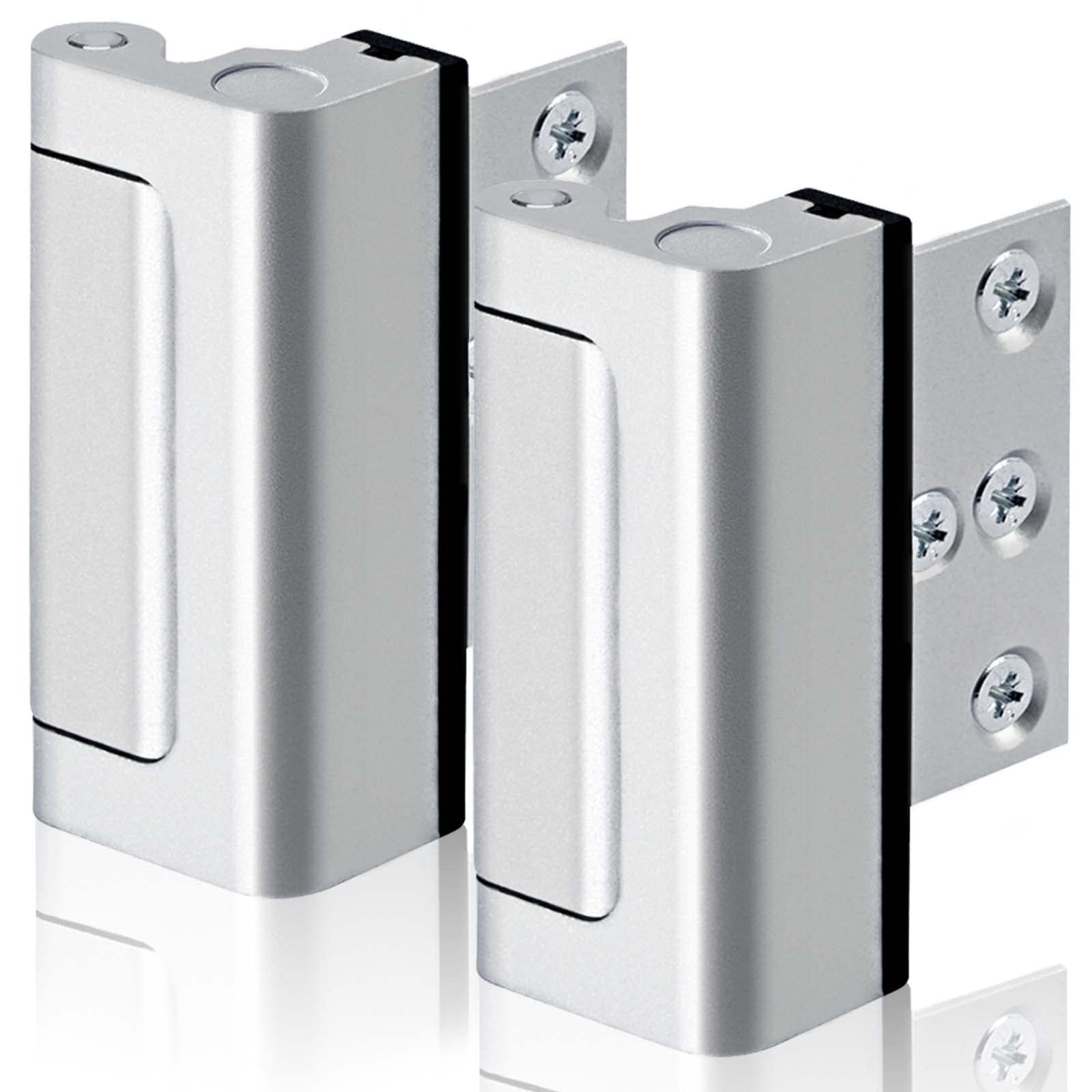 2-Pack Heavy Duty Home Security Door Lock - Childproof & Burglar Proof Aluminum Reinforcement Lock for Enhanced Safety - Prevent Unauthorized Entry - Silver Finish - Ideal for Apartments, Houses & Offices