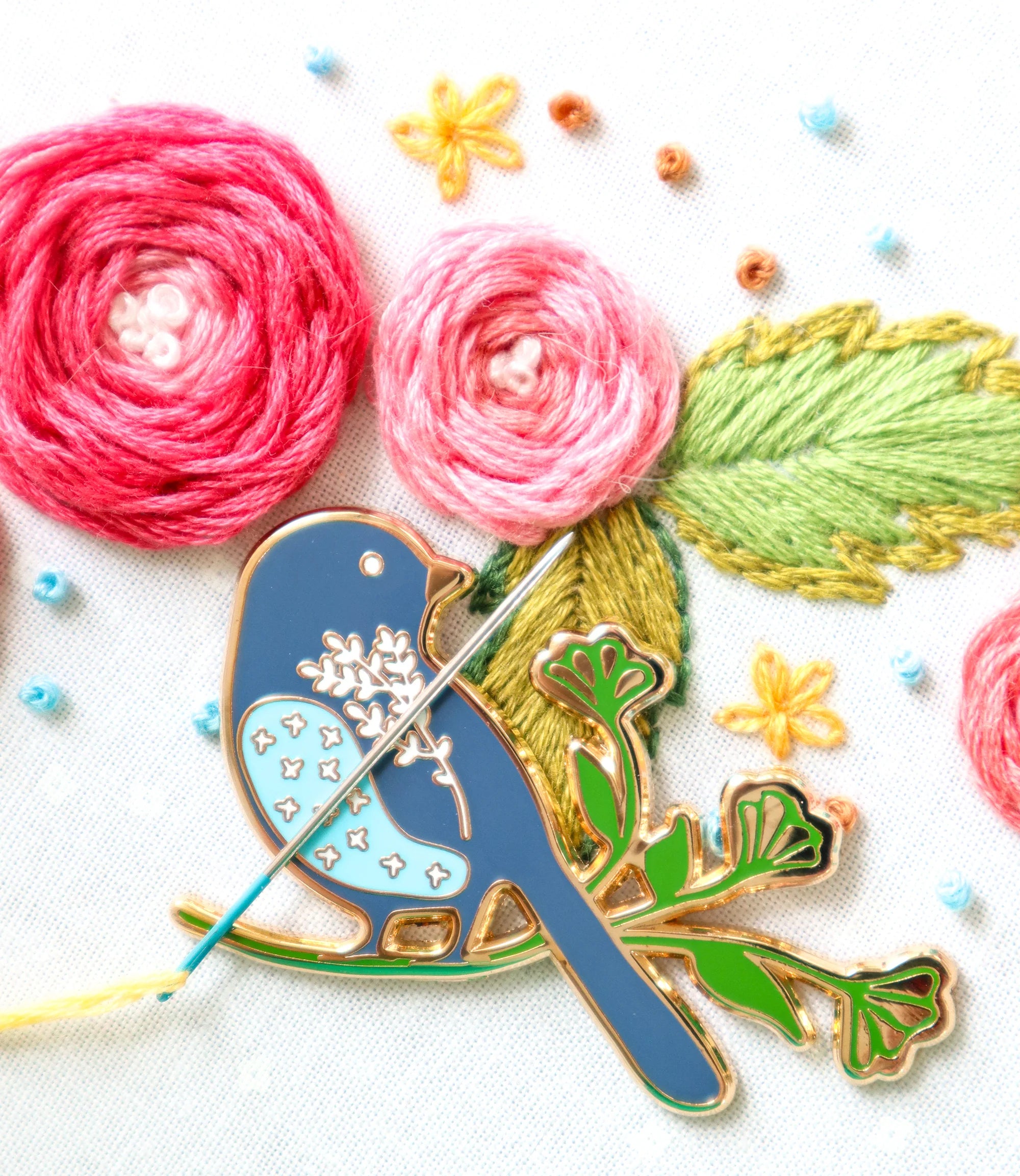 Song Sparrow Bird Needle Minder - Magnetic Pin Cushion for Sewing, Quilting & Embroidery - Perfect for Crafters & DIY Enthusiasts (Flamingo Toes)