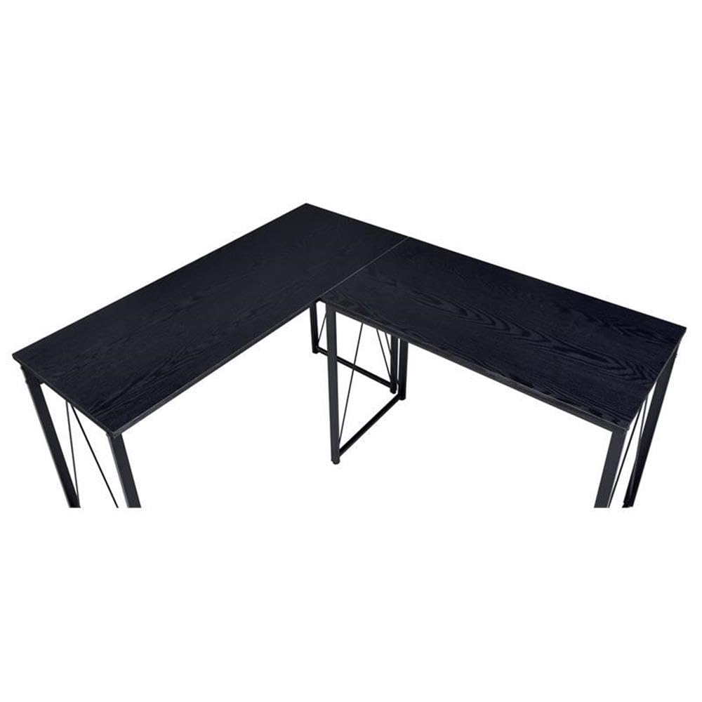 Acme Zaidin Black Wooden Rectangle Writing Desk with Metal Sled Base - Perfect for Home Office, Study & Small Spaces