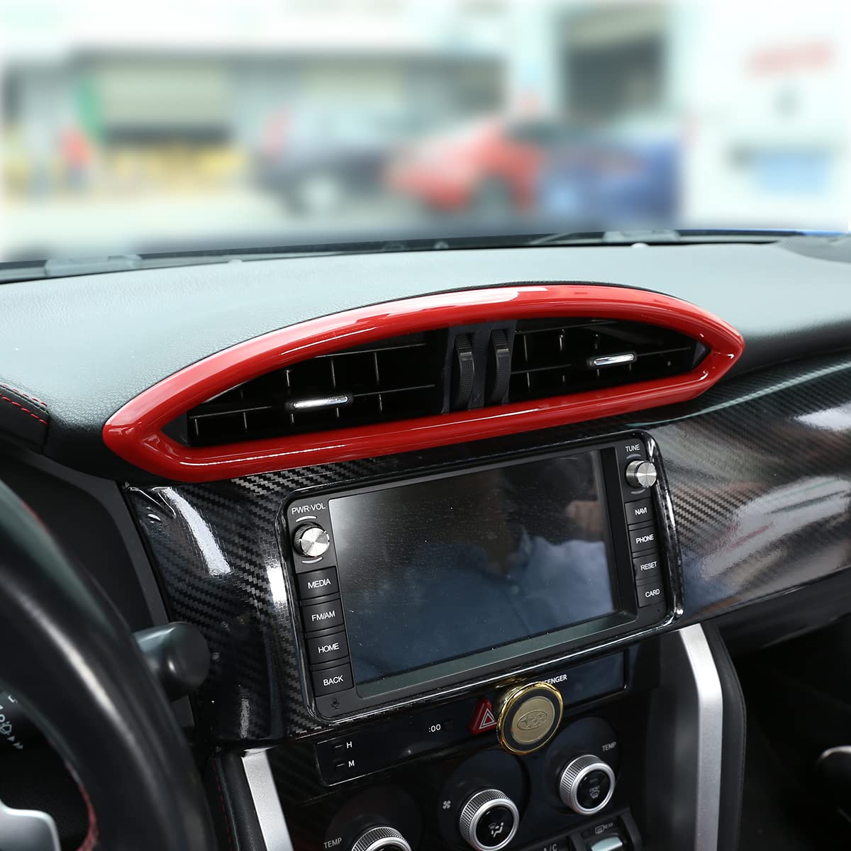 Subaru BRZ & Toyota 86 AC Vent Panel Cover (2013-2020) - Red Interior Sticker Decoration Accessory | Car Air Conditioning Outlet Trim Upgrade for Enhanced Cabin Style