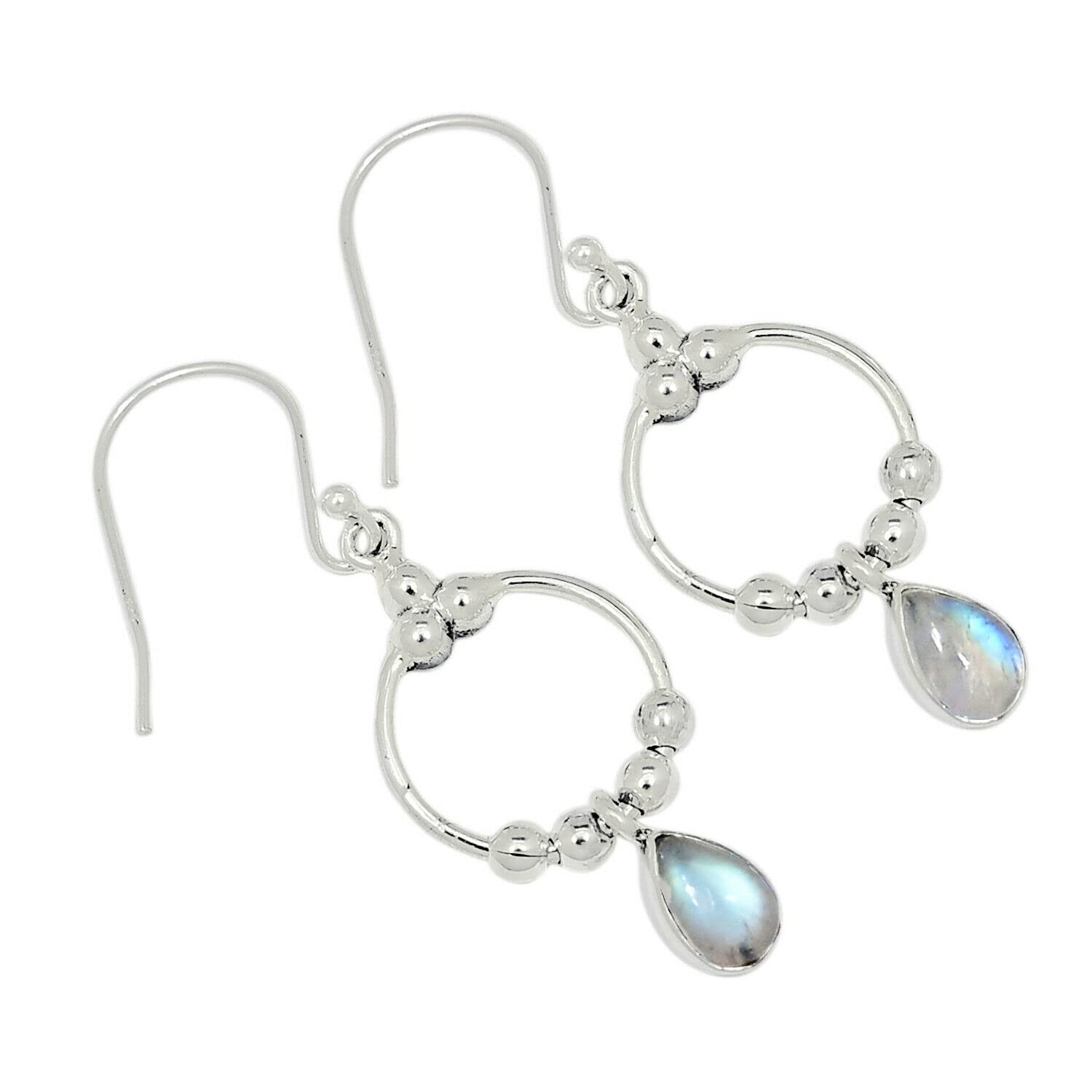 Moonstone 925 Sterling Silver Earrings for Women - Dainty Stud or Dangle Jewelry Gift for Birthday, Anniversary & Everyday Wear (ALLE-5075)