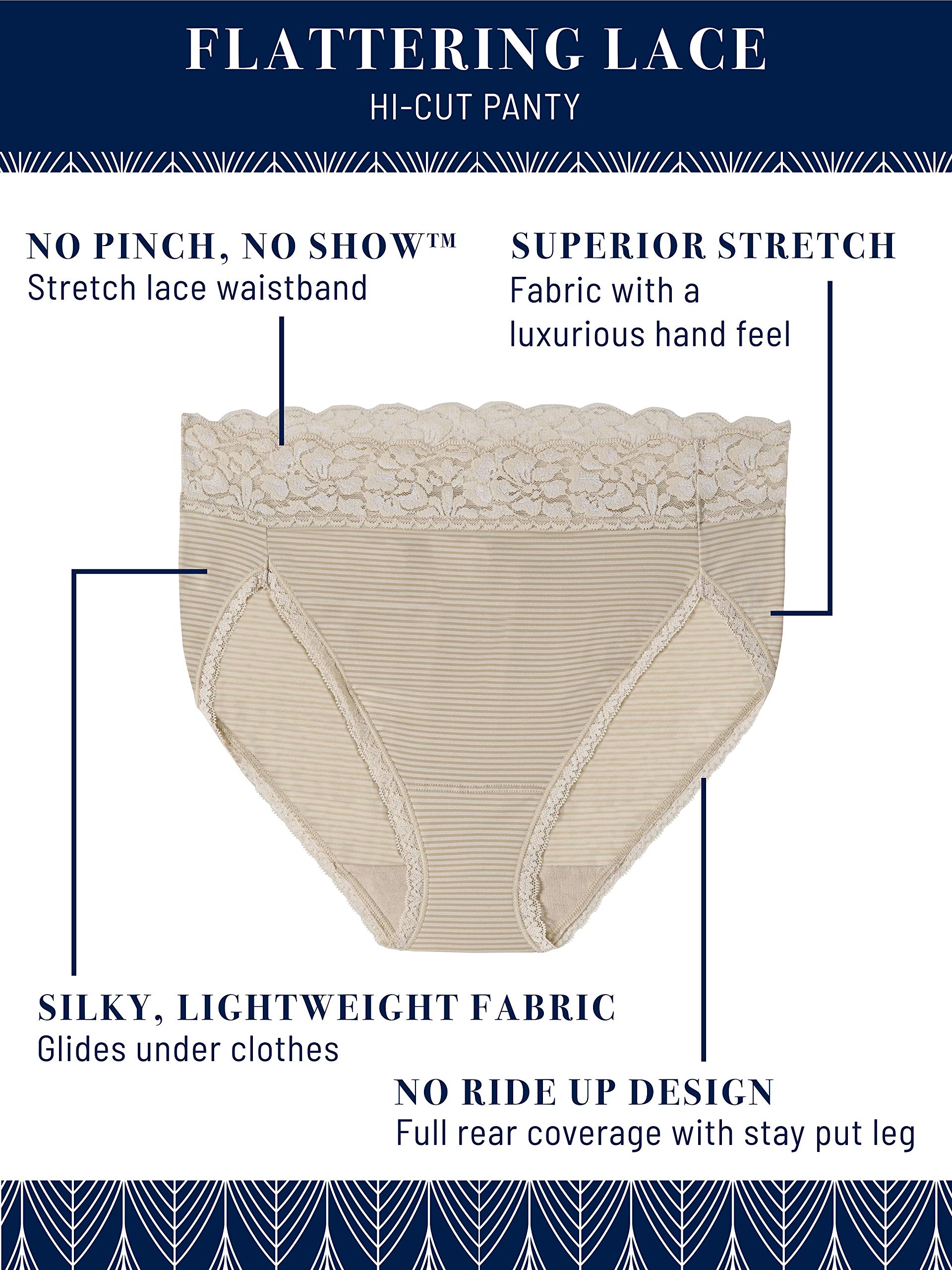 Vanity Fair Women's Lace Underwear - Soft, Breathable & Stretchy Panties for Everyday Comfort | Perfect for Work, Travel & Lounge Wear